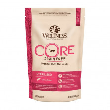 Беззерновой cухой корм Wellness Core Sterilised для кастрированных котов и кошек с лососем - 0,3 кг