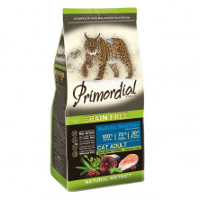 Сухой беззерновой корм Primordial для взрослых кошек с лососем и тунцом 2 кг