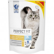 Perfect Fit сухой корм для кошек с чувствительным пищеварением с лососем - 650 г