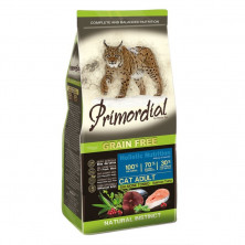 Сухой беззерновой корм Primordial для взрослых кошек с лососем и тунцом 400 г