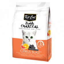 Kit Cat Zeolite Charcoal Citrus Blast цеолитовый комкующийся наполнитель с ароматом цитруса - 4 кг