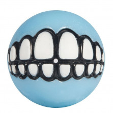 Игрушка для собак ROGZ Grinz S мяч с принтом "зубы" и отверстием для лакомства Голубой - 49 мм