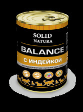 Solid Natura Balance консервы для собак, индейка - 340 г