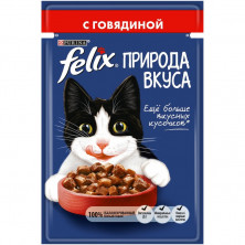 Felix Природа вкуса влажный корм для взрослых кошек с говядиной - 85 г