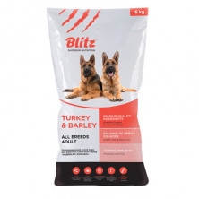 Blitz Adult Turkey & Barley для собак с индейкой и ячменем - 15 кг