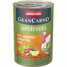 Animonda Gran Carno Superfoods влажный корм c индейкой, мангольдом, шиповником и льняным маслом для взрослых собак - 400 г