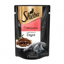 Sheba Pleasure влажный корм для кошек с ломтиками говядины в соусе 85 г
