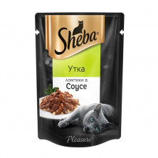 Sheba Pleasure влажный корм для кошек с ломтиками утки в соусе 85 г