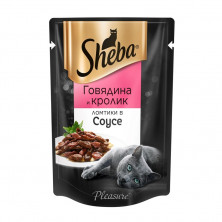 Sheba Pleasure влажный корм для взрослых кошек с говядиной и кроликом в соусе - 85 г
