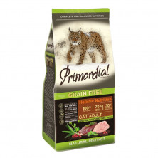 Сухой беззерновой корм Primordial для взрослых кошек с уткой и индейкой 2 кг