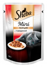Sheba влажный корм для кошек в мини-порциях с говядиной 50 г