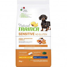 Trainer Natural Sensitive сухой корм для взрослых собак мелких пород без глютена с лососем и цельными злаками - 2 кг