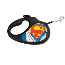 Поводок-рулетка Waudog с рисунком \"Супермен Герой\", размер XS, до 12 кг, 3 м, черный
