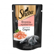Sheba Pleasure влажный корм для взрослых кошек со вкусом форели и креветок в соусе - 85 г