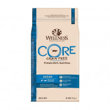 Беззерновой cухой корм Wellness Core Ocean для взрослых кошек с лососем и тунцом - 1,75 кг