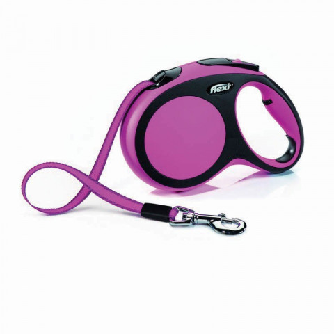 Поводок-рулетка Flexi New Comfort L длиной 5 м для собак до 60 кг лента розовая 1 ш