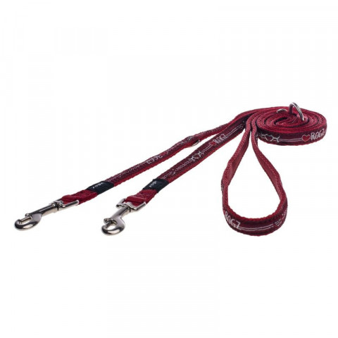 Поводок перестежка для собак ROGZ Fancy Dress S-11мм 2 м (Красный HLM01BT)