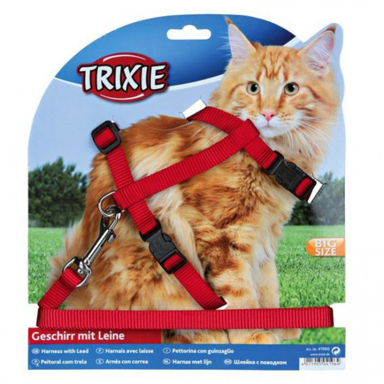 Trixie Шлейка с поводком для крупных кошек, 34-57см/13мм 1 ш