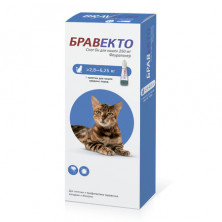 Intervet Бравекто капли от блох и клещей для кошек массой от 2,8 до 6,25 кг