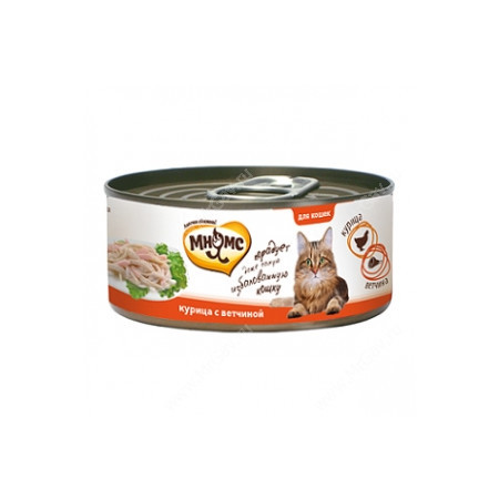 Мнямс консервы Курица с ветчиной в нежном желе для кошек - 70 г