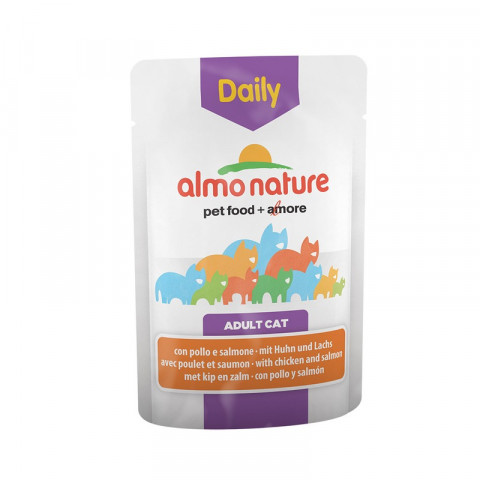 Almo Nature Daily Menu Adult Cat Chicken & Salmon паучи для взрослых кошек с курицей и лососем - 70 г