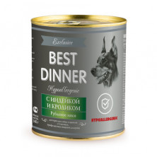 Best Dinner Exclusive Hypoallergenic консервы для собак при проблемах пищеварения c индейкой и кроликом - 0,34 кг