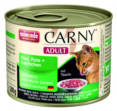 Animonda Консервы Carny Adult с индейкой и кроликом для взрослых кошек всех пород - 200 г