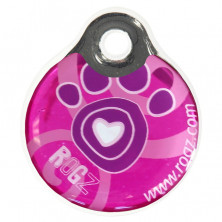 Rogz ID Tag Small Pink Paw S адресник пластиковый готовый к пользованию, розовый, 27 мм