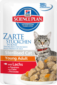 Hill's Science Plan Sterilised Cat влажный корм для молодых стерилизованных кошек с лососем - 85 г