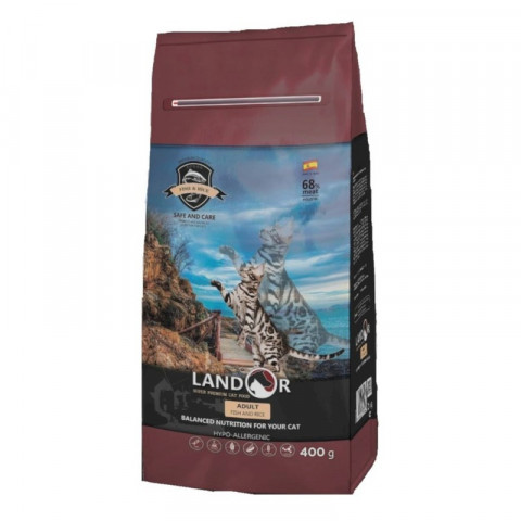 Landor сухой корм для кошек с рыбой и рисом - 400 г