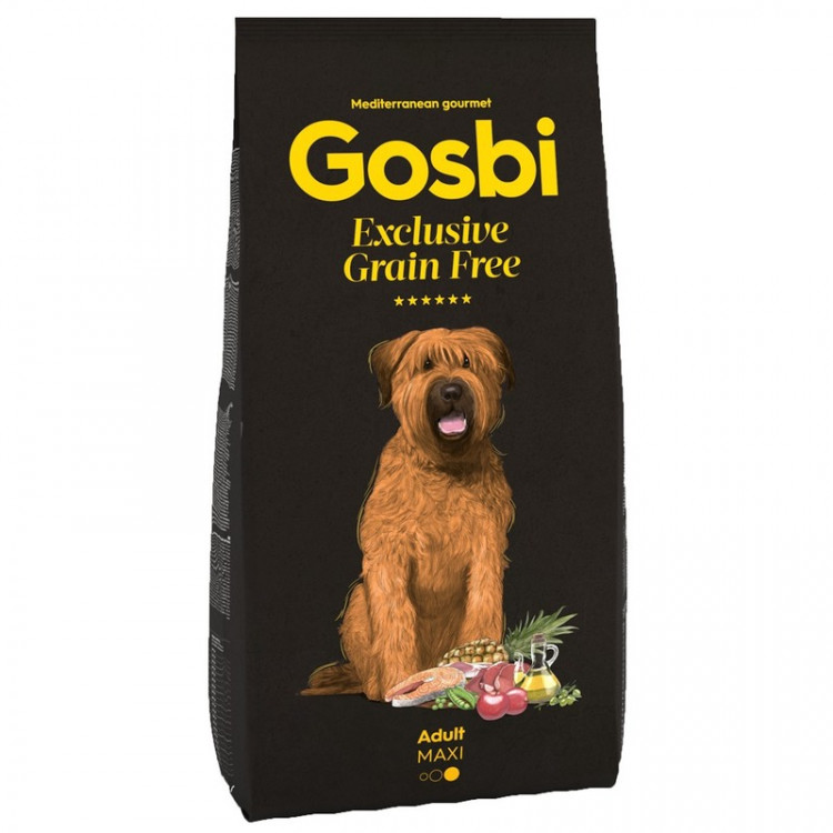 Сухой беззерновой корм Gosbi Exclusive для взрослых собак крупных пород с лососем и ягненком - 3 кг