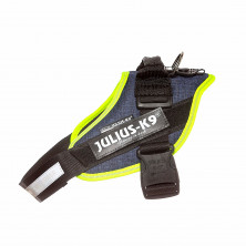 Julius-K9 шлейка для собак IDC-Powerharness 3, 82-115 см/ 40-70 кг, джинса-зеленая неон