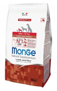 Monge Dog Speciality Mini сухой корм для щенков мелких пород с ягненком, рисом и картофелем - 800 гр