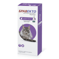 Intervet Бравекто капли от блох и клещей для кошек массой от 6,25 до 12,5 кг