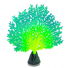 Gloxy флуоресцентная аквариумная декорация коралл веерный, зеленый 13,5х3х16 см