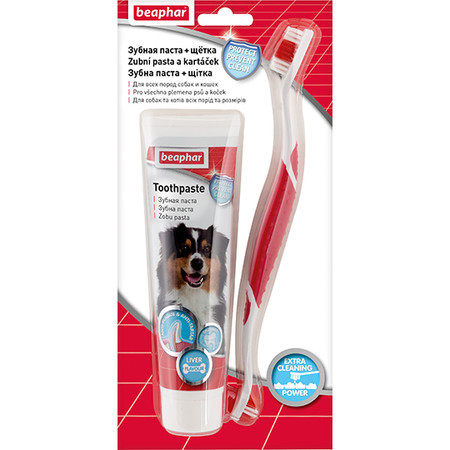 Зубная паста и щетка Beaphar Toothpaste для собак и кошек - 100 г
