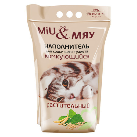 Наполнитель Miu & Мяу растительный комкующийся - 6 л