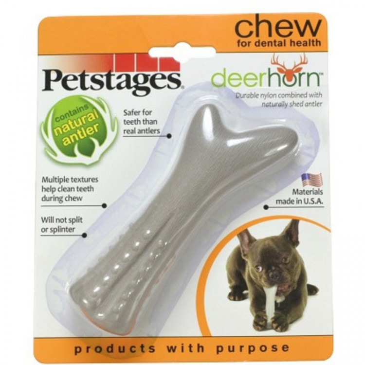 PETSTAGES игрушка для собак DEERHORN, с оленьими рогами маленькая