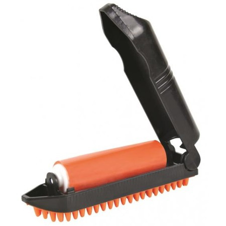 Щетка Trixie для собак с липким роликом 23 см оранжево-черная