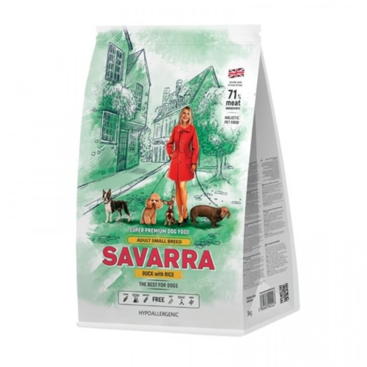 Savarra Adult Dog Small Breed Сухой корм для взрослых собак мелких пород с уткой и рисом - 3 кг
