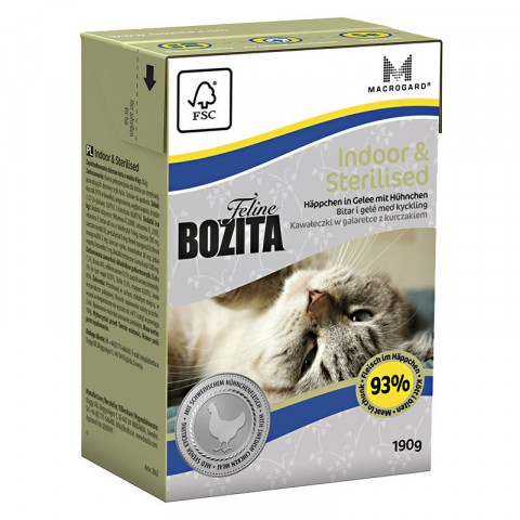 Bozita Funktion Indoor & Sterilised кусочки курицы в желе для домашних и стерилизованых кошек - 190 г