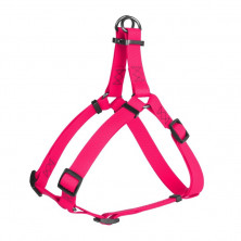 Waudog Waterproof шлея водостойкая, металическая фурнитура, розовая, В=25 мм, L=60-90 см