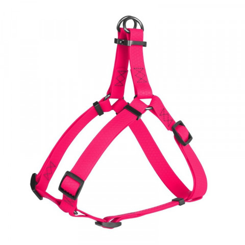 Waudog Waterproof шлея водостойкая, металическая фурнитура, розовая, В=25 мм, L=60-90 см