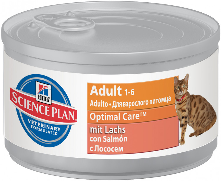 Hill's Science Plan Optimal Care консервы для кошек с лососем - 82 г