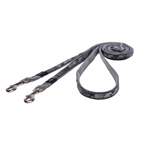 Поводок перестежка для собак ROGZ Fancy Dress S-11мм 2 м (Серый HLM01BS)