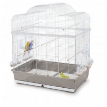 Imac Ginevra клетка для птиц, бежево-серая с белым, 80,5x49x94 см