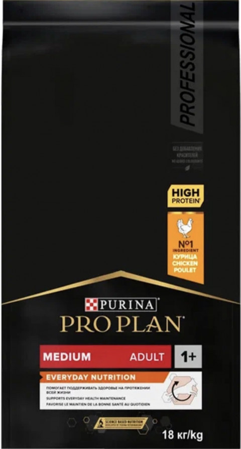 Pro Plan Medium Adult Chicken Rice сухой корм для взрослых собак средних пород с курицей и рисом - 18 кг