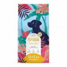 Florida cухой корм для щенков крупных пород с курицей и яблоком 14 кг