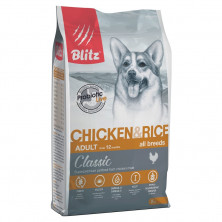 Сухой корм Blitz Adult Chicken & Rice для взрослых собак с курицей и рисом - 2 кг