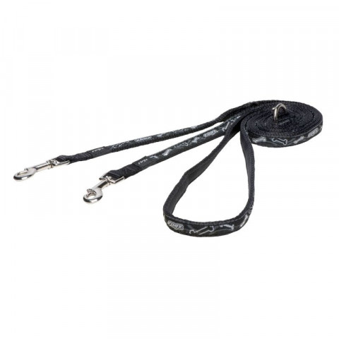 Поводок перестежка для собак ROGZ Fancy Dress S-11мм 2 м (Черный HLM01CB)